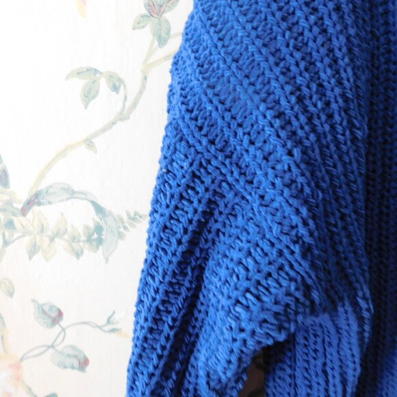 🦔🐾 Oversized Ribbed Blue Sweater - Picture 4 of 12